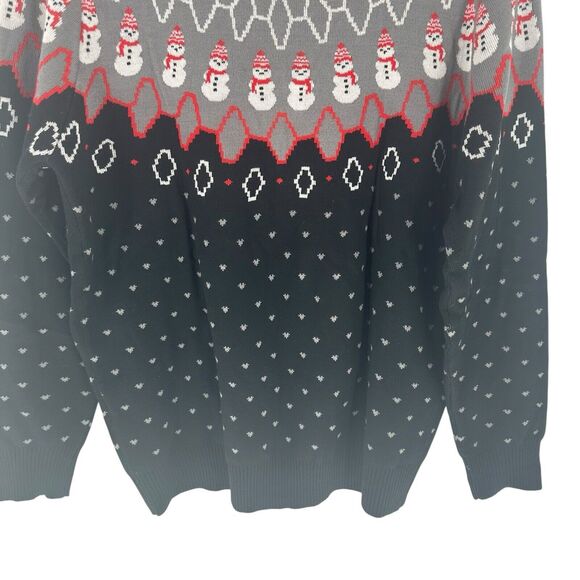 Tipsy Elves Sweater Womens Large Black Ugly Christmas Snowman Nordic Classic - Picture 15 of 16